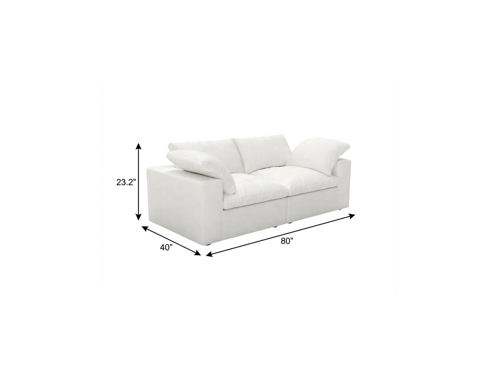 80" Linen Blend Modular Loveseat