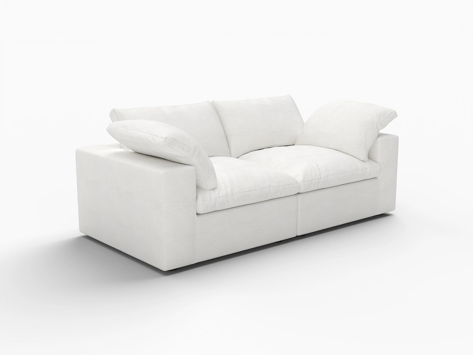 80" Linen Blend Modular Loveseat