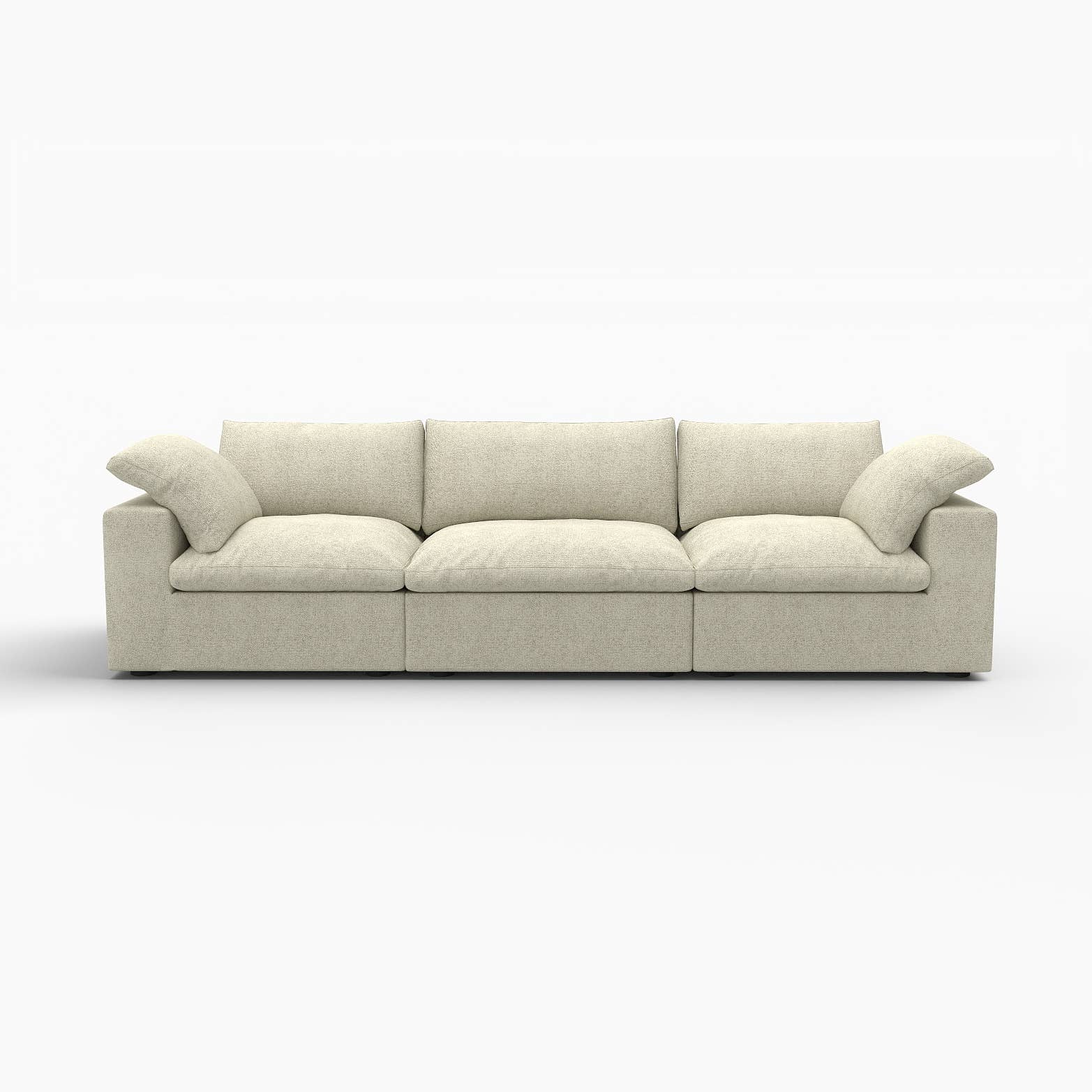 120" Linen Blend Modular Three-Seater Sectional