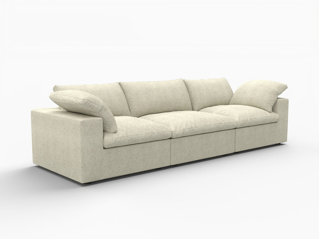 120" Linen Blend Modular Three-Seater Sectional