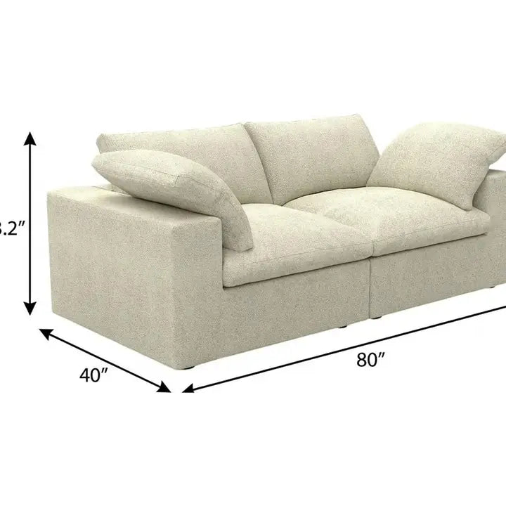 80" Linen Blend Modular Loveseat