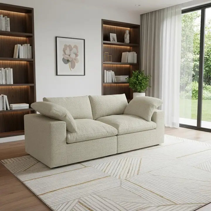 80" Linen Blend Modular Loveseat