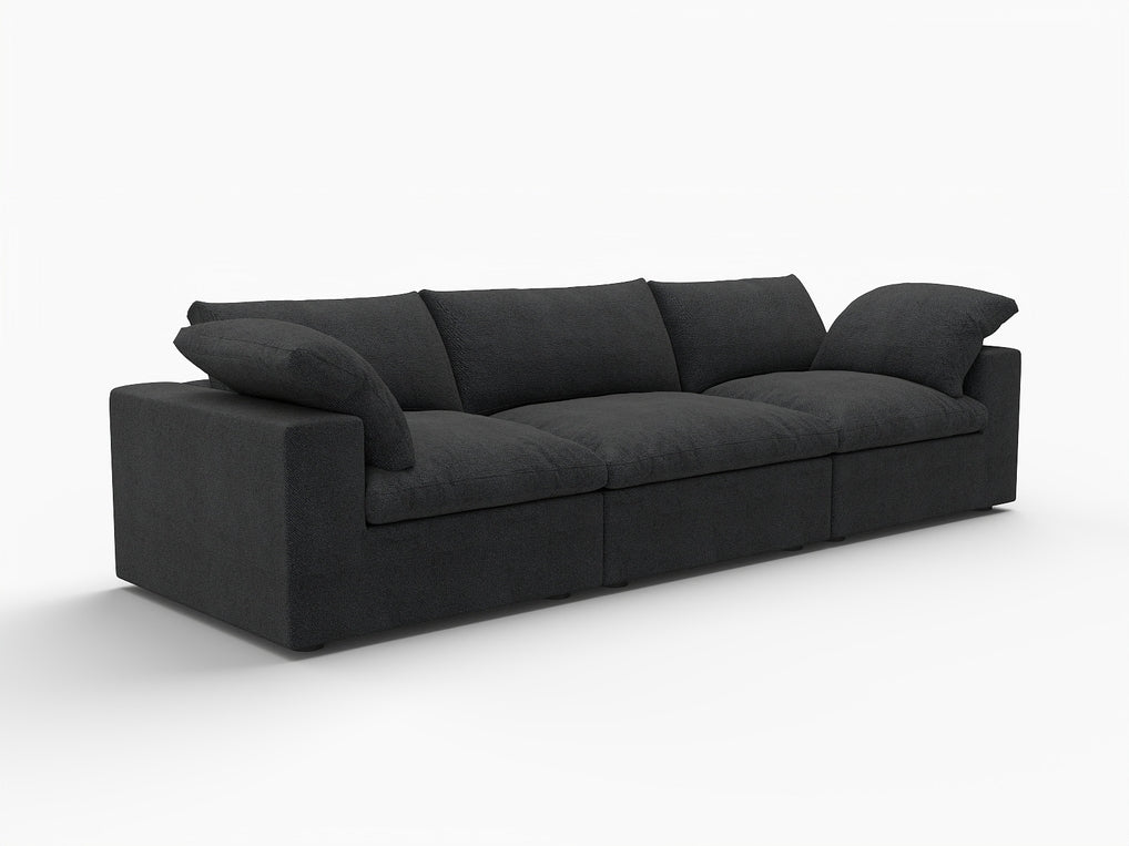 120" Linen Blend Modular Three-Seater Sectional