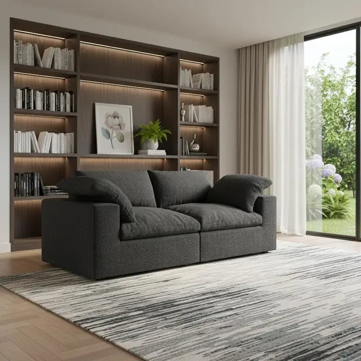 80" Linen Blend Modular Loveseat