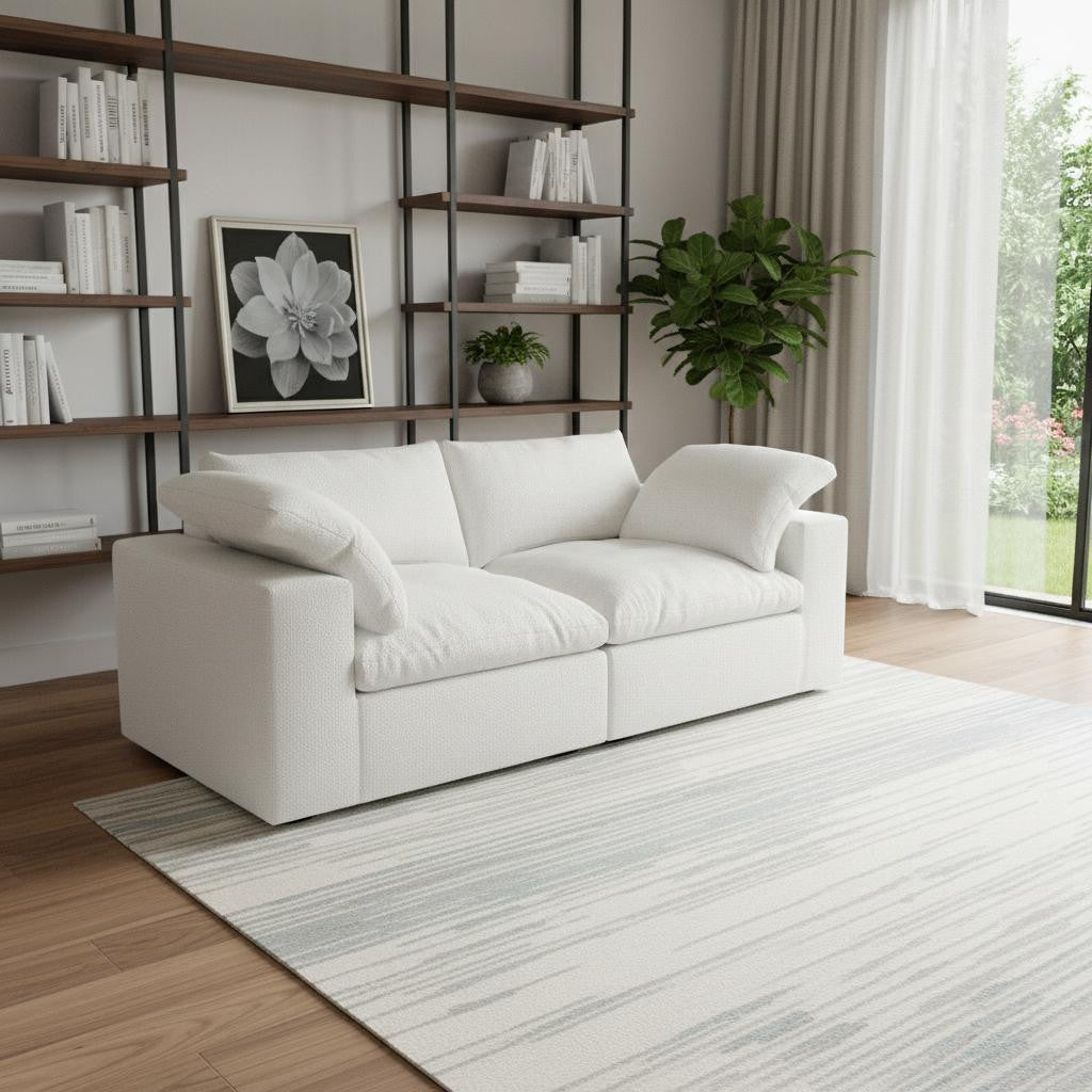80" Linen Blend Modular Loveseat