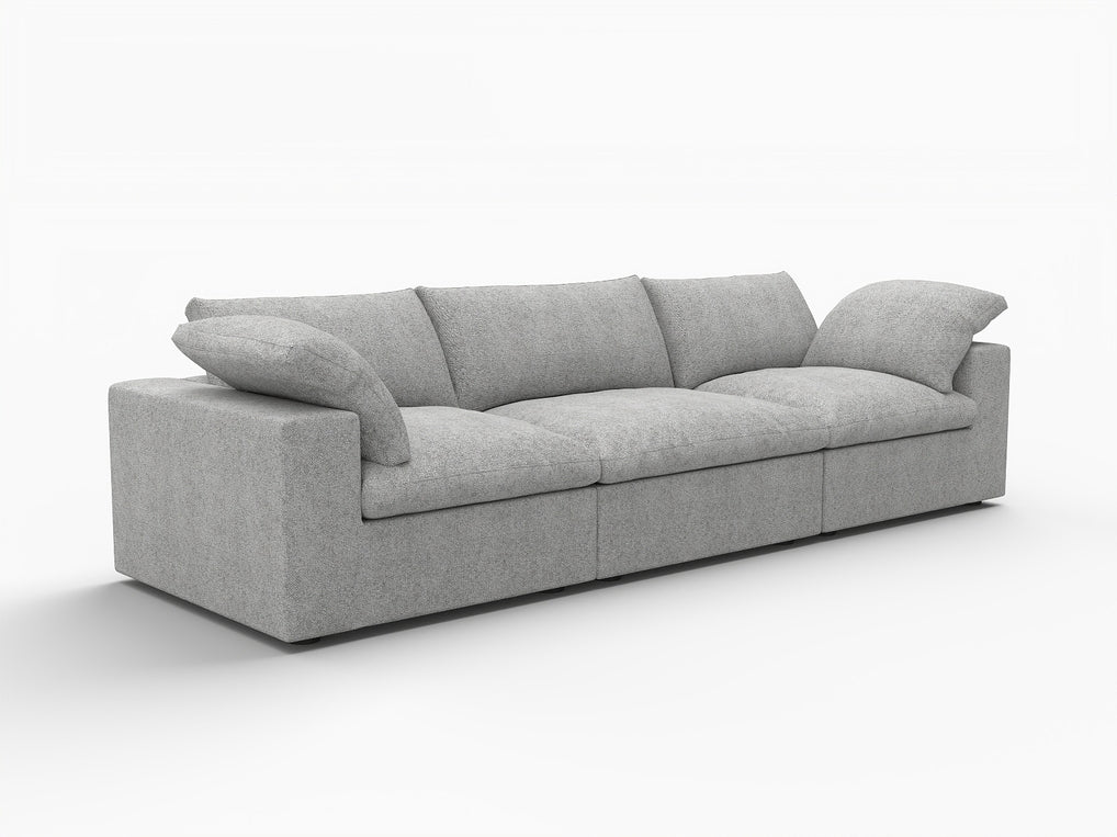 120" Linen Blend Modular Three-Seater Sectional