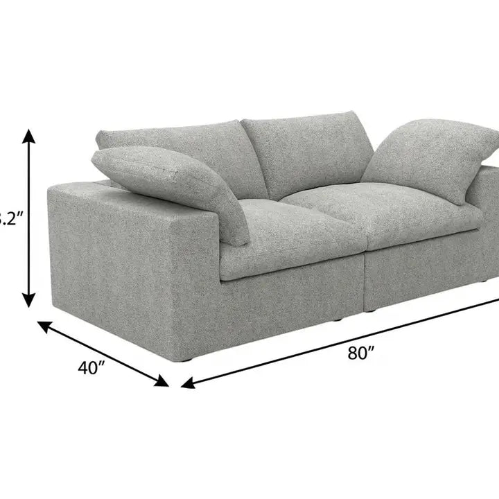 80" Linen Blend Modular Loveseat