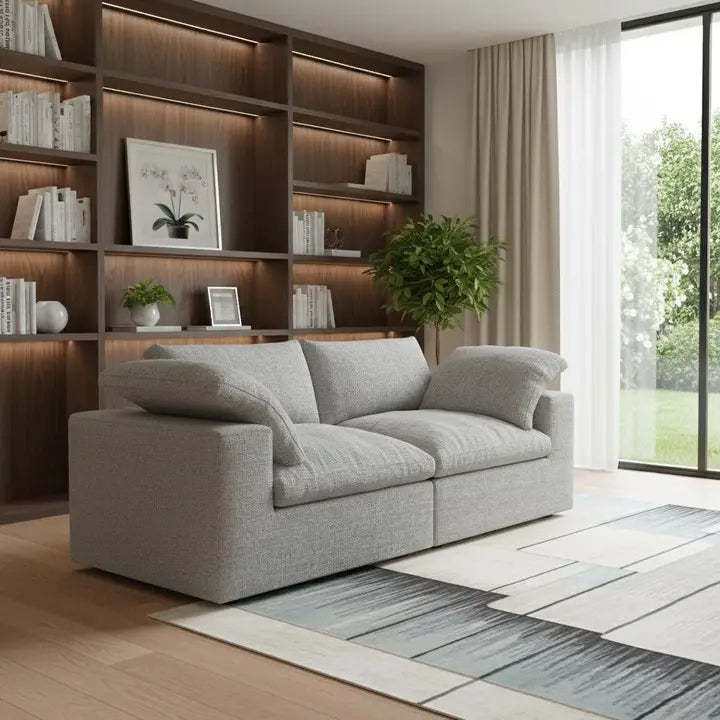 80" Linen Blend Modular Loveseat
