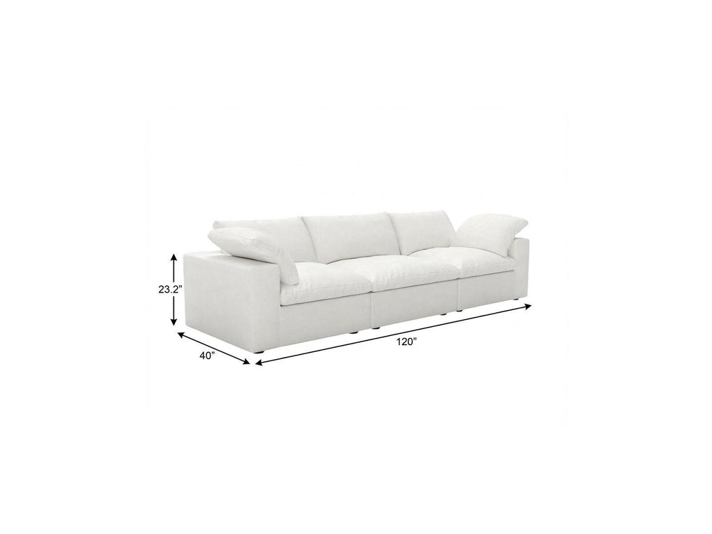 120" Linen Blend Modular Three-Seater Sectional