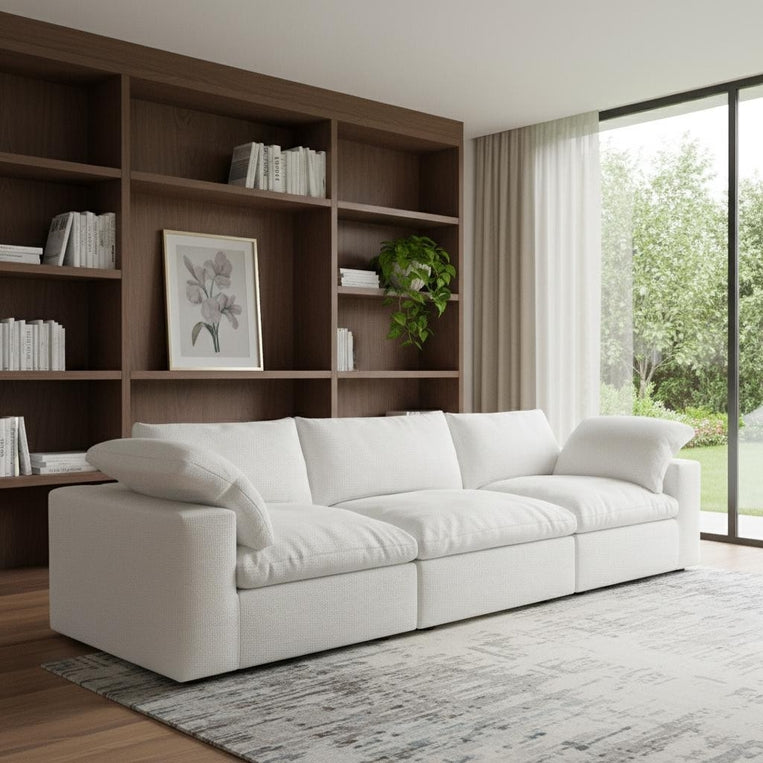 120" Linen Blend Modular Three-Seater Sectional